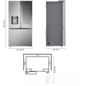 LG LRYKC2606S 36 Inch Counter Depth French Door Refrigerator — thumbnail 3