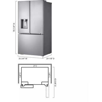 LG LRYXC2606S  36 Inch Counter Depth French Door Refrigerator — thumbnail 9