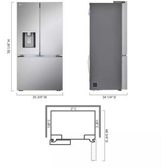 LG LRYXS3106S 36 Inch French Door Refrigerator — thumbnail 4