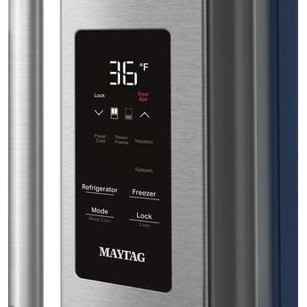 Maytag 36 Inch 30 Cu. Ft. XL Capacity French Door Bottom Mount Refrigerator with In-Door-Ice Dispensing System: Stainless Steel — thumbnail 2