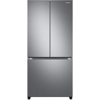 Samsung 18 cu. ft. Smart Counter Depth 3-Door French Door Refrigerator: Stainless Look