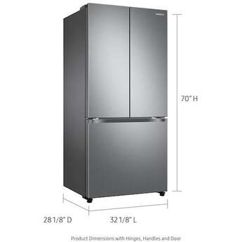 Samsung 18 cu. ft. Smart Counter Depth 3-Door French Door Refrigerator: Stainless Look — thumbnail 14