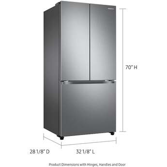 Samsung 18 cu. ft. Smart Counter Depth 3-Door French Door Refrigerator: Stainless Look — thumbnail 6