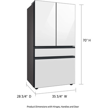 Samsung RF23BB820012 36 Inch White Glass Counter Depth French Door Refrigerator — thumbnail 3