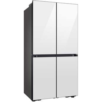 Samsung 36 Inch Smart Counter-Depth 4-Door Flex™ French Door Refrigerator with 23 cu. ft. Capacity, FlexZone™, Beverage Center™, UV Deodorizing Filter, Wi-Fi Enabled, Dual Ice Maker, Door Alarm, Auto Open Door, Slide-In Shelf, and ENERGY STAR®: White Glass — thumbnail 14