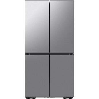 Samsung 36 Inch Smart Counter-Depth 4-Door Flex™ French Door Refrigerator with 23 cu. ft. Capacity, FlexZone™, Beverage Center™, UV Deodorizing Filter, Wi-Fi Enabled, Dual Ice Maker, Door Alarm, Auto Open Door, Slide-In Shelf, and ENERGY STAR®: Fingerprint Resistant Stainless Steel