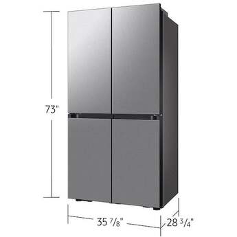 Samsung 36 Inch Smart Counter-Depth 4-Door Flex™ French Door Refrigerator with 23 cu. ft. Capacity, FlexZone™, Beverage Center™, UV Deodorizing Filter, Wi-Fi Enabled, Dual Ice Maker, Door Alarm, Auto Open Door, Slide-In Shelf, and ENERGY STAR®: Fingerprint Resistant Stainless Steel — thumbnail 17