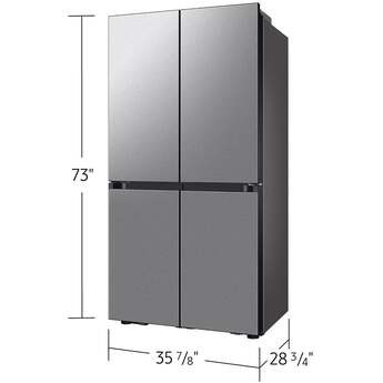 Samsung 36 Inch Smart Counter-Depth 4-Door Flex™ French Door Refrigerator with 23 cu. ft. Capacity, FlexZone™, Beverage Center™, UV Deodorizing Filter, Wi-Fi Enabled, Dual Ice Maker, Door Alarm, Auto Open Door, Slide-In Shelf, and ENERGY STAR®: Fingerprint Resistant Stainless Steel — thumbnail 6