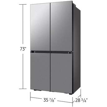 Samsung 36 Inch Smart Counter-Depth 4-Door Flex™ French Door Refrigerator with 23 cu. ft. Capacity, FlexZone™, Beverage Center™, UV Deodorizing Filter, Wi-Fi Enabled, Dual Ice Maker, Door Alarm, Auto Open Door, Slide-In Shelf, and ENERGY STAR®: Fingerprint Resistant Stainless Steel — thumbnail 9