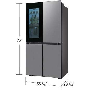 Samsung 36 Inch Counter Depth Smart 4-Door Flex™ French Door Refrigerator with 23 cu. ft. Capacity, FlexZone™, Beverage Zone™, Slide-In Shelf, Wi-Fi Enabled, Dual Ice Maker, Auto Open Door, Door Alarm, ADA Compliant, and ENERGY STAR®: Fingerprint Resistant Stainless Steel — thumbnail 19