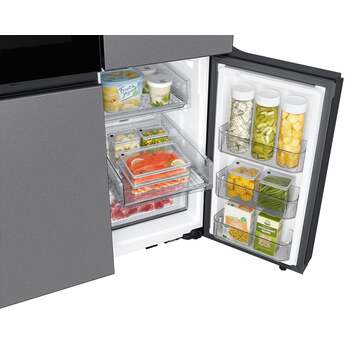 Samsung 36 Inch Counter Depth Smart 4-Door Flex™ French Door Refrigerator with 23 cu. ft. Capacity, FlexZone™, Beverage Zone™, Slide-In Shelf, Wi-Fi Enabled, Dual Ice Maker, Auto Open Door, Door Alarm, ADA Compliant, and ENERGY STAR®: Fingerprint Resistant Stainless Steel — thumbnail 23