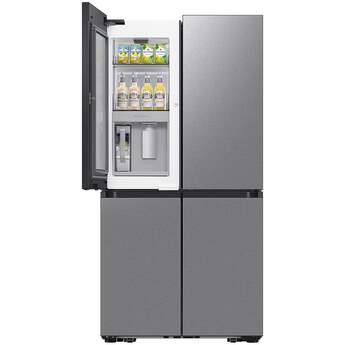 Samsung 36 Inch Counter Depth Smart 4-Door Flex™ French Door Refrigerator with 23 cu. ft. Capacity, FlexZone™, Beverage Zone™, Slide-In Shelf, Wi-Fi Enabled, Dual Ice Maker, Auto Open Door, Door Alarm, ADA Compliant, and ENERGY STAR®: Fingerprint Resistant Stainless Steel — thumbnail 30