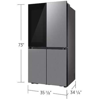 Samsung 36 Inch Counter Depth Smart 4-Door Flex™ French Door Refrigerator with 23 cu. ft. Capacity, FlexZone™, Beverage Zone™, Slide-In Shelf, Wi-Fi Enabled, Dual Ice Maker, Auto Open Door, Door Alarm, ADA Compliant, and ENERGY STAR®: Fingerprint Resistant Stainless Steel — thumbnail 33