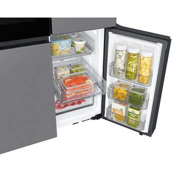 Samsung 36 Inch Counter Depth Smart 4-Door Flex™ French Door Refrigerator with 23 cu. ft. Capacity, FlexZone™, Beverage Zone™, Slide-In Shelf, Wi-Fi Enabled, Dual Ice Maker, Auto Open Door, Door Alarm, ADA Compliant, and ENERGY STAR®: Fingerprint Resistant Stainless Steel — thumbnail 34