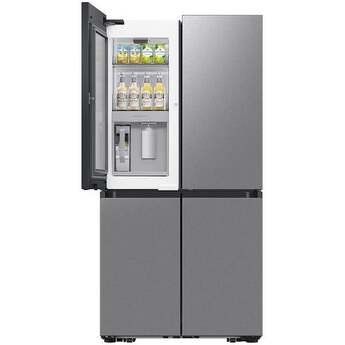 Samsung 36 Inch Counter Depth Smart 4-Door Flex™ French Door Refrigerator with 23 cu. ft. Capacity, FlexZone™, Beverage Zone™, Slide-In Shelf, Wi-Fi Enabled, Dual Ice Maker, Auto Open Door, Door Alarm, ADA Compliant, and ENERGY STAR®: Fingerprint Resistant Stainless Steel — thumbnail 9