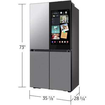 Samsung 36 Inch Counter Depth Smart 4-Door Flex™ French Door Refrigerator with 23 cu. ft. Capacity, AI Family Hub+™, AI Vision Inside™, UV Deodorizing Filter, FlexZone™, Beverage Center™, Auto Open Door, Dual Ice Maker, and ENERGY STAR®: Fingerprint Resistant Stainless Steel — thumbnail 16