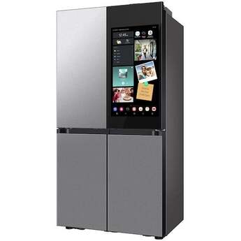 Samsung 36 Inch Counter Depth Smart 4-Door Flex™ French Door Refrigerator with 23 cu. ft. Capacity, AI Family Hub+™, AI Vision Inside™, UV Deodorizing Filter, FlexZone™, Beverage Center™, Auto Open Door, Dual Ice Maker, and ENERGY STAR®: Fingerprint Resistant Stainless Steel — thumbnail 4