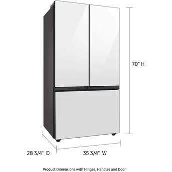 Samsung RF24BB620012 BESPOKE Series 36 Inch White Glass Counter Depth French Door Refrigerator — thumbnail 9