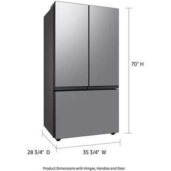 Samsung RF24BB6200QL BESPOKE Series 36 Inch Stainless Steel Counter Depth French Door Refrigerator — thumbnail 3