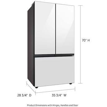 Samsung RF24BB660012 BESPOKE Series 36 Inch White Glass Counter Depth French Door Refrigerator — thumbnail 3