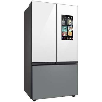 Samsung RF24BB69006M BESPOKE Series 36 Inch White Glass over Grey Glass Counter Depth French Door Refrigerator — thumbnail 3