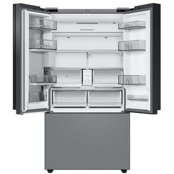 Samsung RF24BB69006M BESPOKE Series 36 Inch White Glass over Grey Glass Counter Depth French Door Refrigerator — thumbnail 4