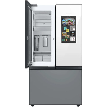 Samsung RF24BB69006M BESPOKE Series 36 Inch White Glass over Grey Glass Counter Depth French Door Refrigerator — thumbnail 5