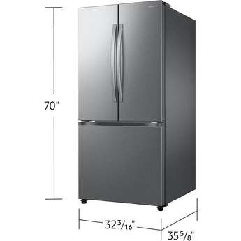 Samsung 33 Inch Freestanding 3-Door French Door Refrigerator with 25 cu. ft. Total Capacity, Slide-in Shelf, Power Cool & Power Freeze, Auto Ice Maker, AI Energy Mode, Wi-Fi, ADA Compliant, and Energy Star Rated: Fingerprint Resistant Stainless Steel — thumbnail 24