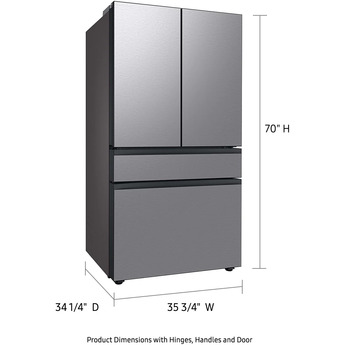 Samsung RF29BB8600QL BESPOKE Series 36 Inch Stainless Steel French Door Refrigerator — thumbnail 3