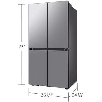 Samsung 36 Inch Smart 4-Door Flex™ French Door Refrigerator with 29 cu. ft. Capacity, FlexZone™, Beverage Center™, UV Deodorizing Filter, Wi-Fi Enabled, Dual Ice Maker, Door Alarm, Auto Open Door, Slide-In Shelf, and ENERGY STAR®: Stainless Steel — thumbnail 14