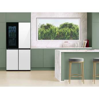 Samsung 36 Inch Smart 4-Door Flex™ French Door Refrigerator with 29 cu. ft. Capacity, FlexZone™, Beverage Zone™, UV Deodorizing Filter, Wi-Fi Enabled, Dual Ice Maker, Door Alarm, Auto Open Door, Slide-In Shelf, and ENERGY STAR®: White Glass — thumbnail 12