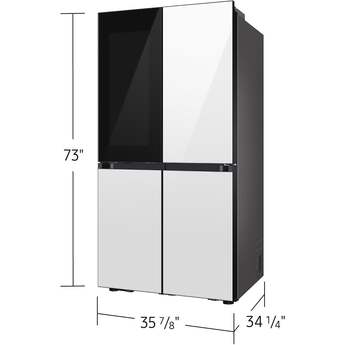 Samsung 36 Inch Smart 4-Door Flex™ French Door Refrigerator with 29 cu. ft. Capacity, FlexZone™, Beverage Zone™, UV Deodorizing Filter, Wi-Fi Enabled, Dual Ice Maker, Door Alarm, Auto Open Door, Slide-In Shelf, and ENERGY STAR®: White Glass — thumbnail 17