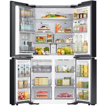 Samsung 36 Inch Smart 4-Door Flex™ French Door Refrigerator with 29 cu. ft. Capacity, FlexZone™, Beverage Zone™, UV Deodorizing Filter, Wi-Fi Enabled, Dual Ice Maker, Door Alarm, Auto Open Door, Slide-In Shelf, and ENERGY STAR®: White Glass — thumbnail 19