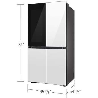 Samsung 36 Inch Smart 4-Door Flex™ French Door Refrigerator with 29 cu. ft. Capacity, FlexZone™, Beverage Zone™, UV Deodorizing Filter, Wi-Fi Enabled, Dual Ice Maker, Door Alarm, Auto Open Door, Slide-In Shelf, and ENERGY STAR®: White Glass — thumbnail 24