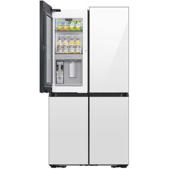 Samsung 36 Inch Smart 4-Door Flex™ French Door Refrigerator with 29 cu. ft. Capacity, FlexZone™, Beverage Zone™, UV Deodorizing Filter, Wi-Fi Enabled, Dual Ice Maker, Door Alarm, Auto Open Door, Slide-In Shelf, and ENERGY STAR®: White Glass — thumbnail 6