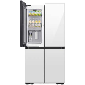 Samsung 36 Inch Smart 4-Door Flex™ French Door Refrigerator with 29 cu. ft. Capacity, FlexZone™, Beverage Zone™, UV Deodorizing Filter, Wi-Fi Enabled, Dual Ice Maker, Door Alarm, Auto Open Door, Slide-In Shelf, and ENERGY STAR®: White Glass — thumbnail 7