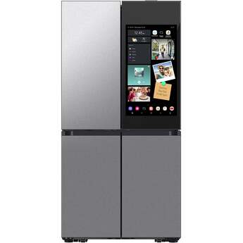 Samsung 36 Inch Smart 4-Door Flex™ French Door Refrigerator with 29 cu. ft. Capacity, AI Family Hub+™, AI Vision Inside™, FlexZone, Beverage Center™, Auto Open Door, Dual Ice Maker, ADA Compliant, and ENERGY STAR®: White Glass