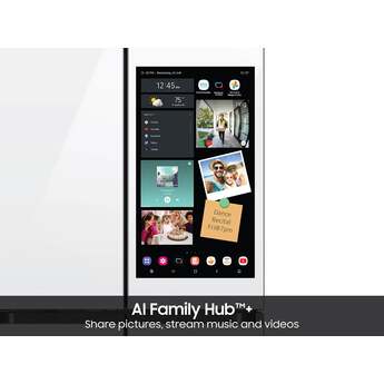 Samsung 36 Inch Smart 4-Door Flex™ French Door Refrigerator with 29 cu. ft. Capacity, AI Family Hub+™, AI Vision Inside™, FlexZone, Beverage Center™, Auto Open Door, Dual Ice Maker, ADA Compliant, and ENERGY STAR®: White Glass — thumbnail 2
