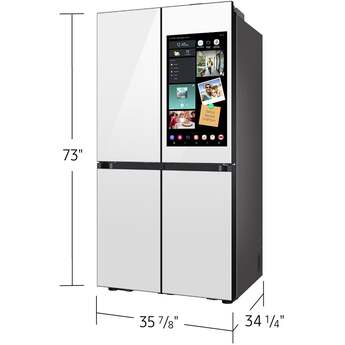 Samsung 36 Inch Smart 4-Door Flex™ French Door Refrigerator with 29 cu. ft. Capacity, AI Family Hub+™, AI Vision Inside™, FlexZone, Beverage Center™, Auto Open Door, Dual Ice Maker, ADA Compliant, and ENERGY STAR®: White Glass — thumbnail 26