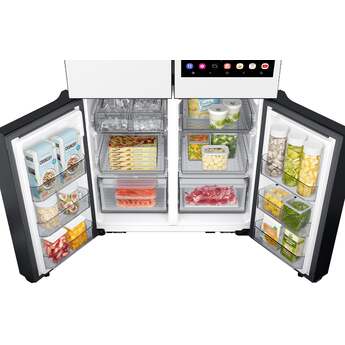 Samsung 36 Inch Smart 4-Door Flex™ French Door Refrigerator with 29 cu. ft. Capacity, AI Family Hub+™, AI Vision Inside™, FlexZone, Beverage Center™, Auto Open Door, Dual Ice Maker, ADA Compliant, and ENERGY STAR®: White Glass — thumbnail 29