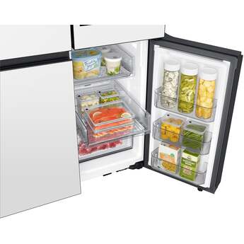 Samsung 36 Inch Smart 4-Door Flex™ French Door Refrigerator with 29 cu. ft. Capacity, AI Family Hub+™, AI Vision Inside™, FlexZone, Beverage Center™, Auto Open Door, Dual Ice Maker, ADA Compliant, and ENERGY STAR®: White Glass — thumbnail 31