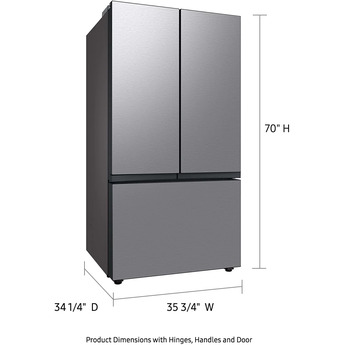 Samsung RF30BB6600QL BESPOKE Series 36 Inch Stainless Steel French Door Refrigerator — thumbnail 4