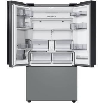 Samsung RF30BB69006M BESPOKE Series 36 Inch White Glass over Grey Glass French Door Refrigerator — thumbnail 2
