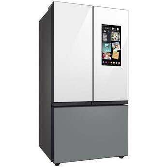 Samsung RF30BB69006M BESPOKE Series 36 Inch White Glass over Grey Glass French Door Refrigerator — thumbnail 4