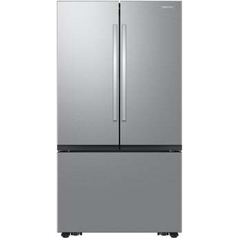 Samsung 36 Inch Freestanding 3-Door French Door Refrigerator with 32 cu. ft. Total Capacity, Power Cool & Power Freeze, Auto Ice Maker, AI Energy Mode, Wi-Fi, ADA Compliant, and Energy Star Rated: Fingerprint Resistant Stainless Steel