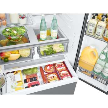 Samsung 36 Inch Freestanding 3-Door French Door Refrigerator with 32 cu. ft. Total Capacity, Power Cool & Power Freeze, Auto Ice Maker, AI Energy Mode, Wi-Fi, ADA Compliant, and Energy Star Rated: Fingerprint Resistant Stainless Steel — thumbnail 15