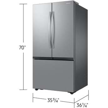 Samsung 36 Inch Freestanding 3-Door French Door Refrigerator with 32 cu. ft. Total Capacity, Power Cool & Power Freeze, Auto Ice Maker, AI Energy Mode, Wi-Fi, ADA Compliant, and Energy Star Rated: Fingerprint Resistant Stainless Steel — thumbnail 22