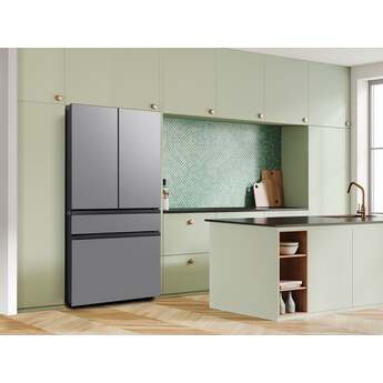 Samsung 36 Inch Counter-Depth Smart 4-Door French Door Refrigerator with 23 cu. ft. Total Capacity, Beverage Center™, FlexZone™ Drawer, Door Alarm, Twin Cooling Plus™, Wi-Fi, Ice Maker, ADA-Compliant, and ENERGY STAR® Certified: Stainless Steel — thumbnail 3
