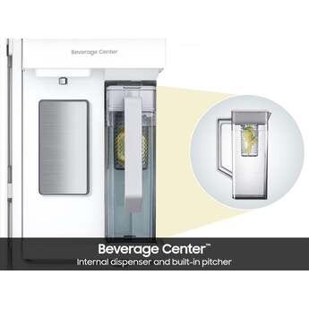 Samsung 36 Inch Counter-Depth Smart 4-Door French Door Refrigerator with 23 cu. ft. Total Capacity, Beverage Center™, FlexZone™ Drawer, Door Alarm, Twin Cooling Plus™, Wi-Fi, Ice Maker, ADA-Compliant, and ENERGY STAR® Certified: Stainless Steel — thumbnail 5