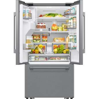 Samsung 36 Inch Counter Depth 3-Door French Door Refrigerator with 24 cu. ft. Total Capacity, Power Cool & Power Freeze, Three Ice Types, Sphere Ice?, AI Precise Cooling, Wi-Fi, ADA Compliant, and Energy Star Rated: Fingerprint Resistant Stainless Steel — thumbnail 3